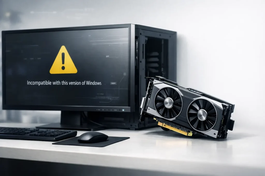 NVIDIA driver not compatible with this version of Windows